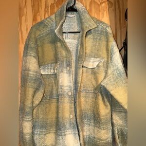 Zara Yellow and Blue Textured Jacket